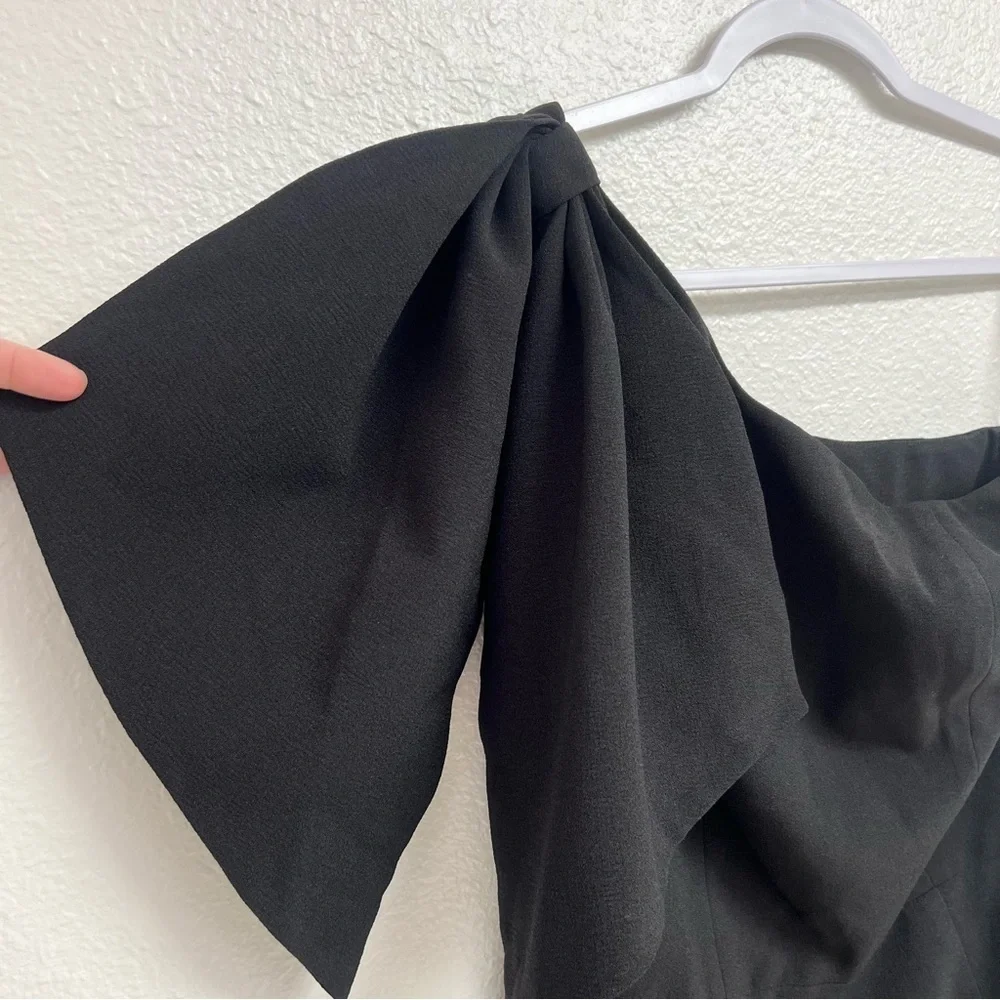 Dress The Population Tiffany One-Shoulder Midi Dress in Black Size Medium NWT - Picture 11 of 16